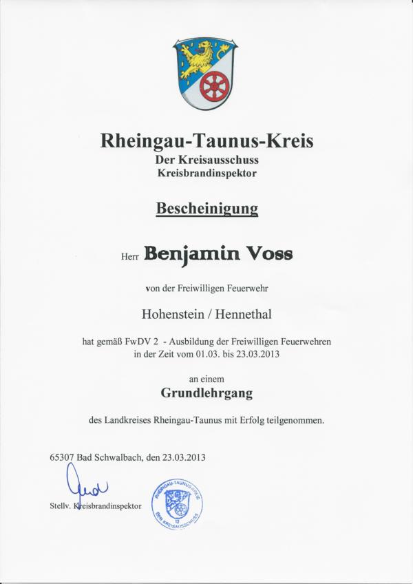 Grundlehrgang Benjamin Voss