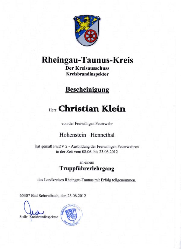 Truppfhrer Christian Klein